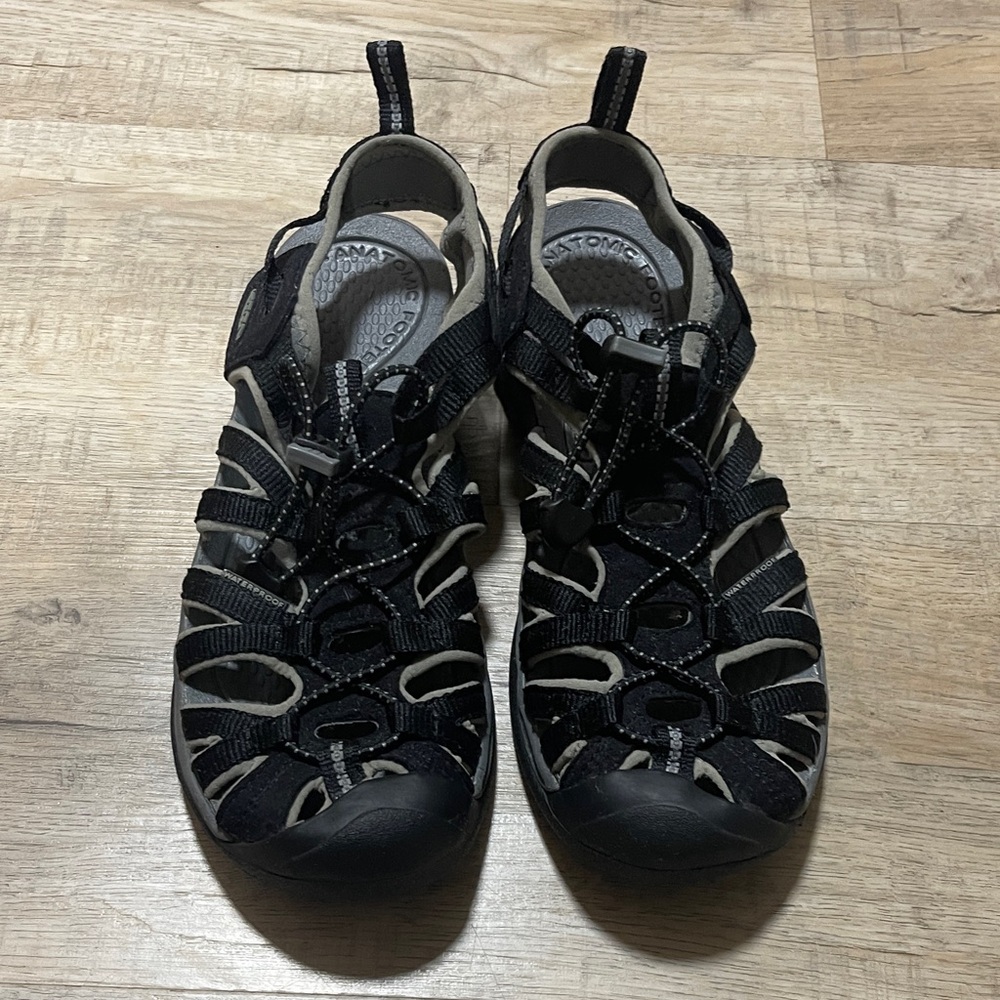 Keen Whispers Black and Gray Sandals
